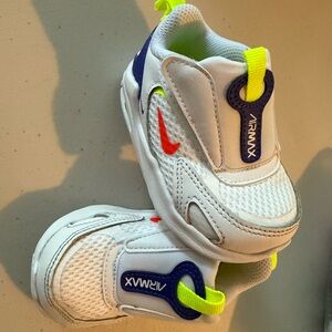 Nike Kids Sneakers - White, Blue, and Neon Yellow